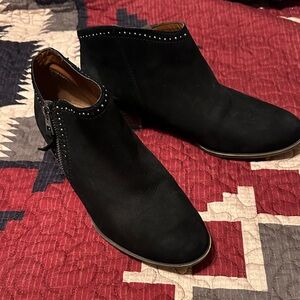 Lucky Brand Black Ankle Booties with Stud Details